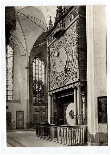 Ak Foto Rostock Kirche St Marien Astronomische Uhr Echtfoto DDR