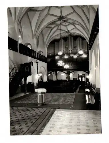 Foto Ansichtskarte Jacobikirche Oelsnitz von innen