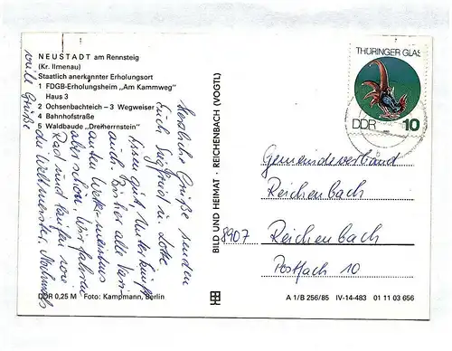 Ak Neustadt Rennsteig Kr Ilmenau Staatlich anerkannter Erholungsort FDGB am Kamm