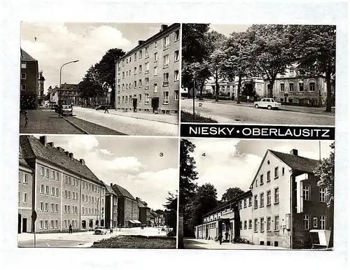 Ak Niesky Oberlausitz Friedrich Engels Straße Rathaus Zinzendorfplatz Kulturhaus