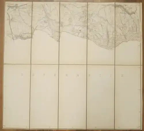 Landkarte Leinen Oberullersdorf und Markersdorf 1:25000 Leinenlandkarte um 1890