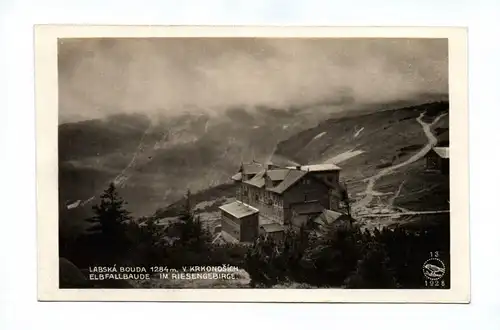 Ak Labska Bouda Krkonosich Elbfallbaude im Riesengebirge Tschechien 1928