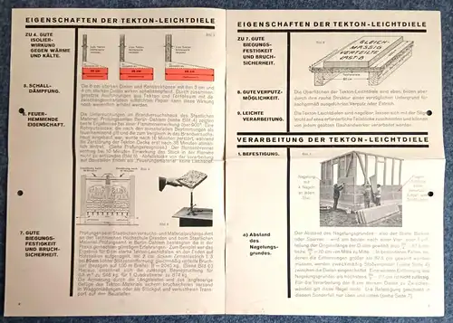 Alter Prospekt Die Tekton Leichtdiele  Sägewerk AG Siglingen Württemberg Heft