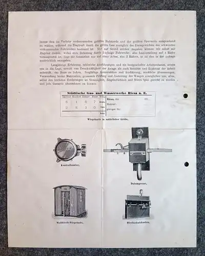 Werbung Riesaer Waagenfabrik Zeidler & Co Riesa Alter Prospekt