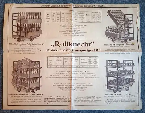 Werbung Pumpen Maschinenfabrikation Garvenswerke Hannover alter Prospekt 1902