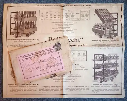 Werbung Pumpen Maschinenfabrikation Garvenswerke Hannover alter Prospekt 1902