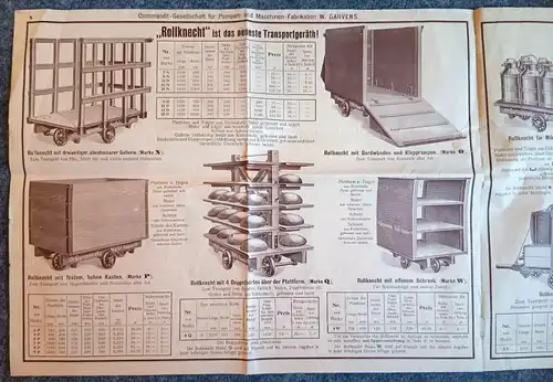 Werbung Pumpen Maschinenfabrikation Garvenswerke Hannover alter Prospekt 1902