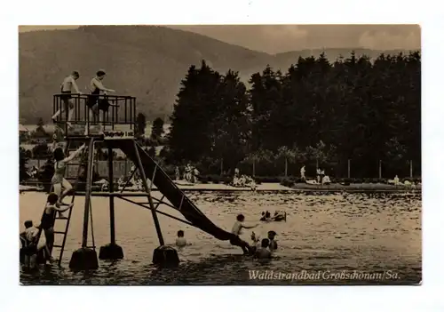 Ak Waldstrandbad Großschönau Sachsen 1956