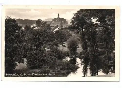 Ak Sohland an der Spree Rathaus mit Spree 1953