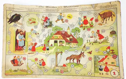 Fritz Baumgarten Spielbrett Im Märchen und Wunderland Auerbach Kinderkalender