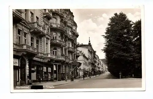 Ak Marienbad Straße Häuser Tschechien Mariánské Lázně DR