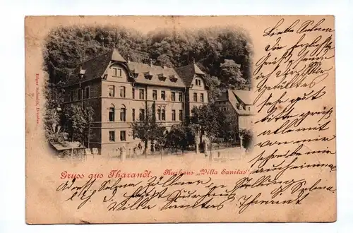 Ak Gruß aus Tharandt Kurhaus Villa Sanitas 1901 Postkarte