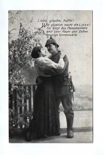 Ak 1 Wk Liebespaar Heimat 4 Stück Spruch Liebe glaube hoffe 1917