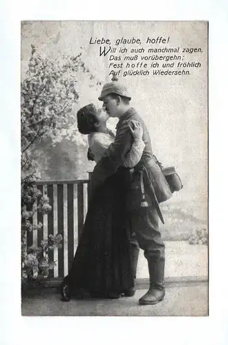 Ak 1 Wk Liebespaar Heimat 4 Stück Spruch Liebe glaube hoffe 1917