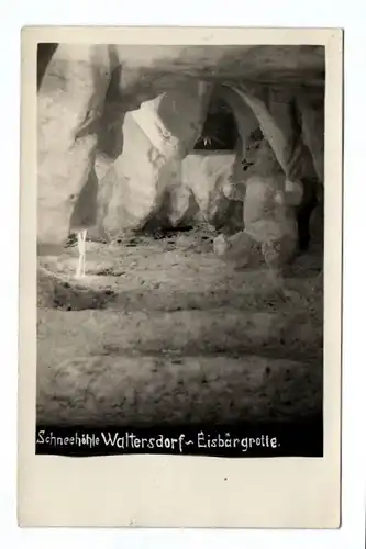 Ak Schneehöhle Waltersdorf Eisbärgrotte 1929 Eisfigur Winter