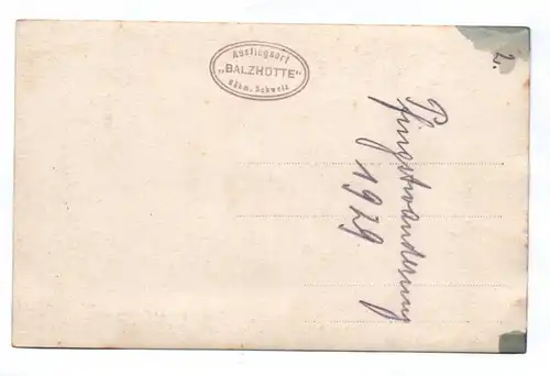 Ak Balzhütte Böhmische Sächsische Schweiz Böhmen Dittersbach 1929