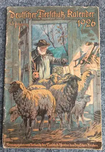 Original Deutscher Tierschutz Kalender 1926 altes Heft Tierschutzkalender DR