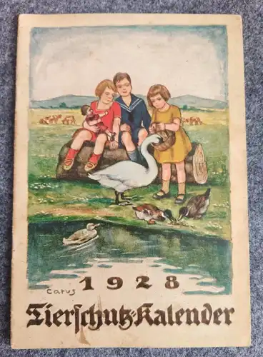 ORIGINAL Tierschutzkalender von 1928 alter Tierschutz Kalender DR