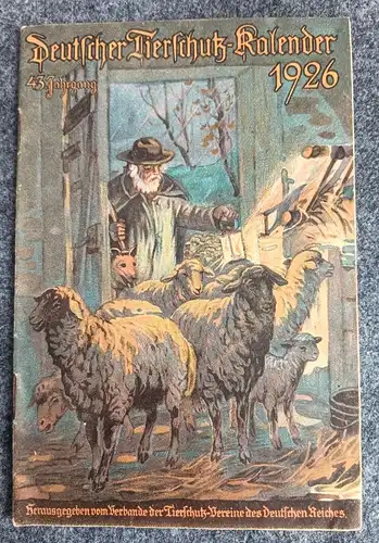 Deutscher Tierschutz Kalender alter Kalender 1926 original Heft 43. Jahrgang