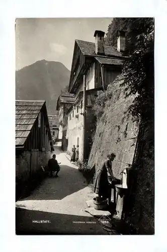 Ak Hallstatt 1923 Österreich Gasse Menschen