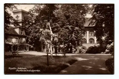 Ak Teplitz Schönau Partie im Schloßgarten 1924 Teplice Tschechien Böhmen