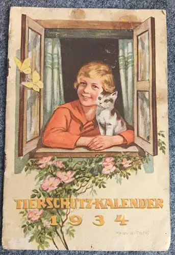 Tierschutz Kalender 1934 Original Heft alter Kalender Berliner Tierschutz DR