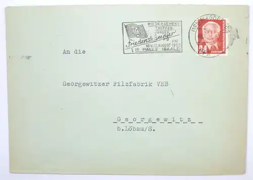 Alter Brief mit Stempel Treffen junger Friedenskämpfer 1985 Halle Saale