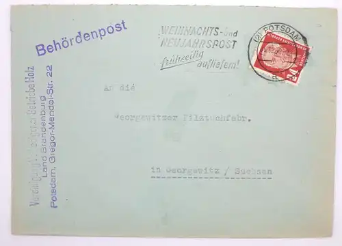 Alter Brief 1950 VVB Holz Postdam Brandenburg Stempel