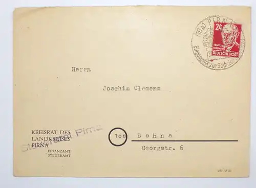 Brief 1949 Kreisrat des Landkreises Pirna