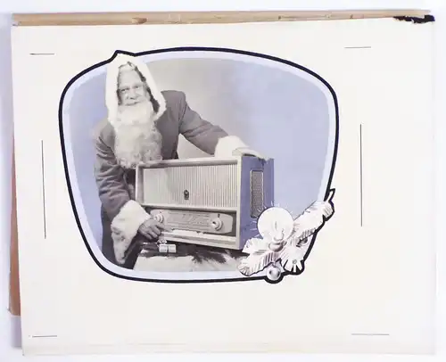 Fotografie Weihnachtsmann Weihnachten Vintage Foto 1960er Radio Reklame