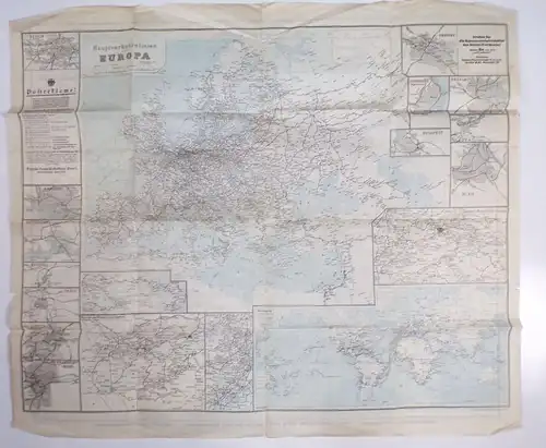 Eisenbahn Übersichtskarte zum Kursbuch Landkarte vintage