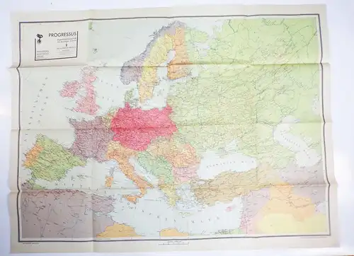 Landkarte Europa Deutschland mit ehem Gebiete Progressus Vintage Karte