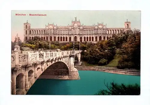 Ak München Maximilianeum Brücke