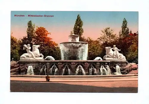 Ak München Wittelsbacher Brunnen Lenbachplatz