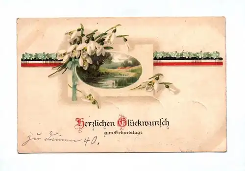 Ak Herzlichen Glückwunsch zum Geburtstage Blume DR