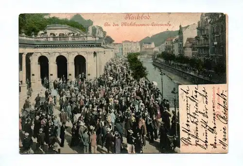 Ak Karlsbad An der Mühlbrunnen Colonade 1902 Karlovy Vary Böhmen Tschechien