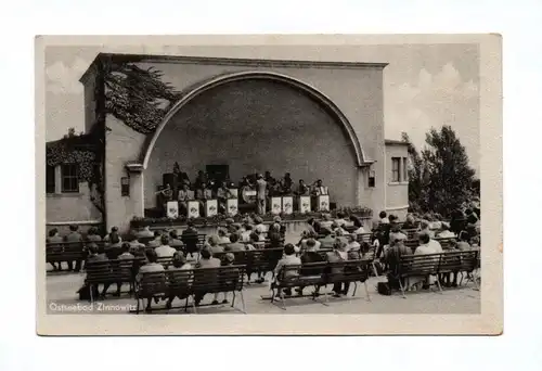 Ak Ostseebad Zinnowitz Orchester Zuschauer Bühne 1953 DDR