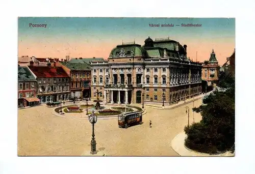 Ak Pozsony Varosi szinhaz Stadttheater 1915 Feldpost Bratislava Slowakei