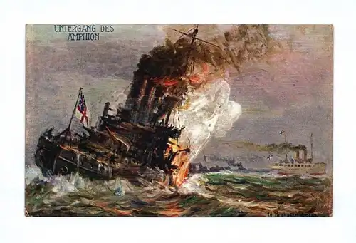 Ak Untergang des Amphion Feldpost 1915 Der europäische Krieg 1914/15