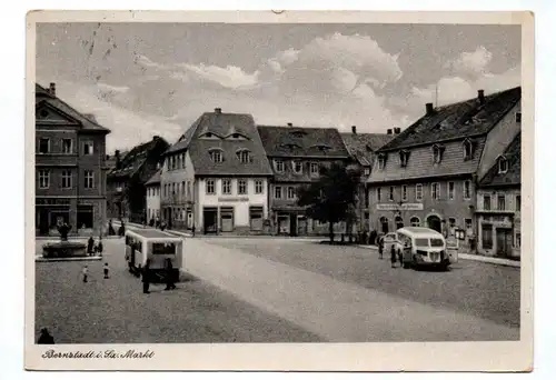 Ak Bernstadt in Sachsen Markt 1955