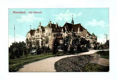 Ak Marienbad Cafe Rübezahl Mariánské Lázně Tschechien