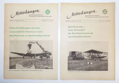 Mitteilung Bauernhilfe Agrarflugzeuge 1970 1972 Thema Flugzeuge Agraflug DDR LPG