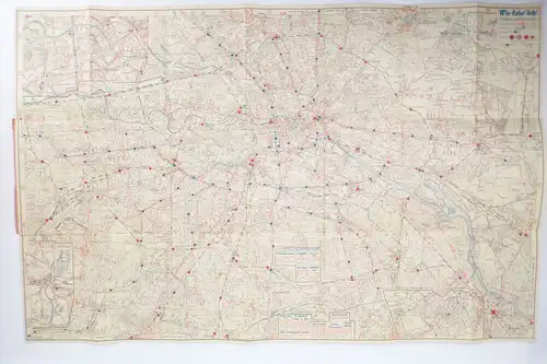 Wie fahr ich in Groß Berlin 1933 Straßen Verkehrsplan U Bahn S Bahn Autobusse 