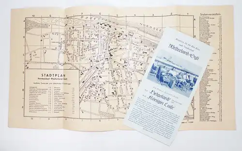 Westerland Sylt Prospekt 1939 mit Stadtplan Kurtaxe