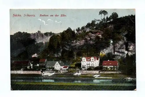 Ak Sächsische Schweiz Rathen an der Elbe 1944