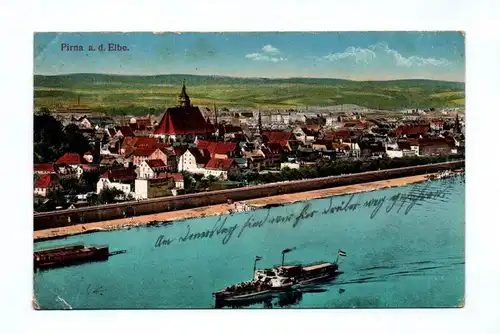 Ak Pirna an der Elbe 1915 Feldpost