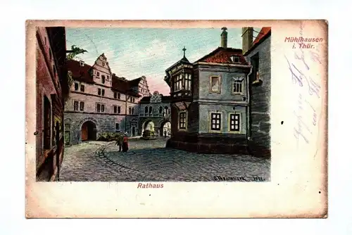 Ak Mühlhausen in Thüringen Rathaus 1915