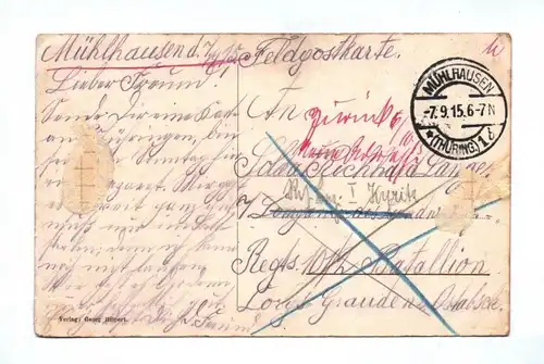 Ak Mühlhausen in Thüringen Georgii Schule 1915 Feldpostkarte
