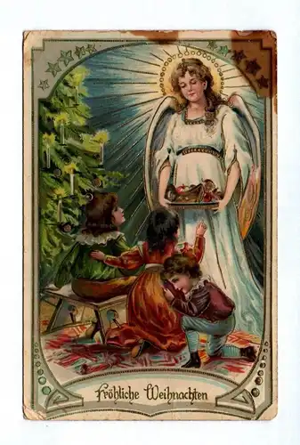 Ak Fröhliche Weihnachten 1915 Feldpost Christkind Kinder