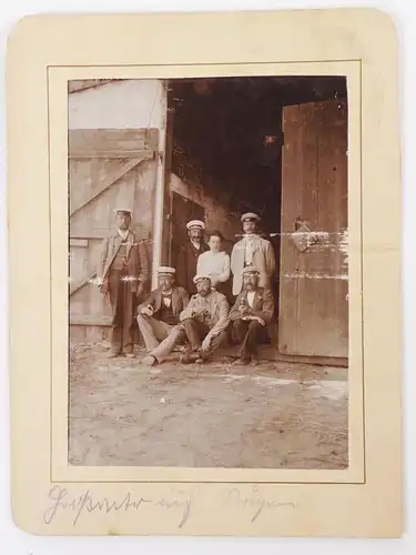 Pappfoto Rügen Personen Angestellte um 1900 Fotografie